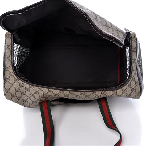 fake gucci pet carrier|gucci monogram web dog carrier.